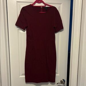 J. Crew Burgundy Short Sleeve Dress
